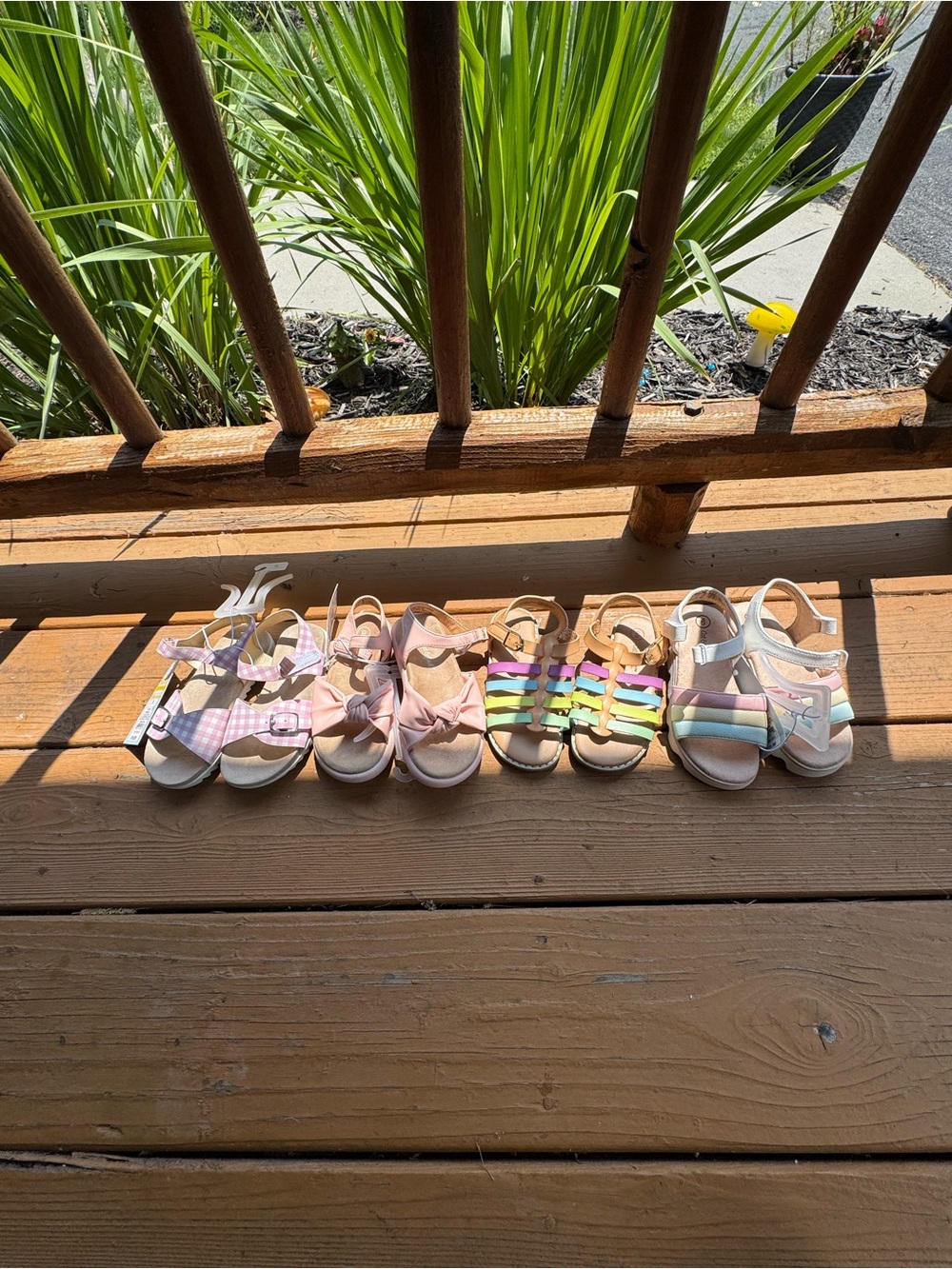 Cat & Jack Girls' Pastel Sandal Set - Pink, Rainbow, Cream